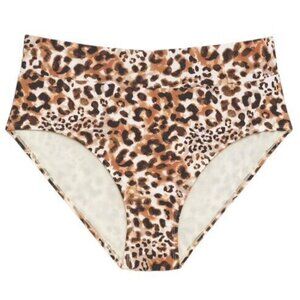 TIME and TRU 2X 20W-22W Watercolor Cheetah Leopard High Waist Bikini BOTTOMS NWT